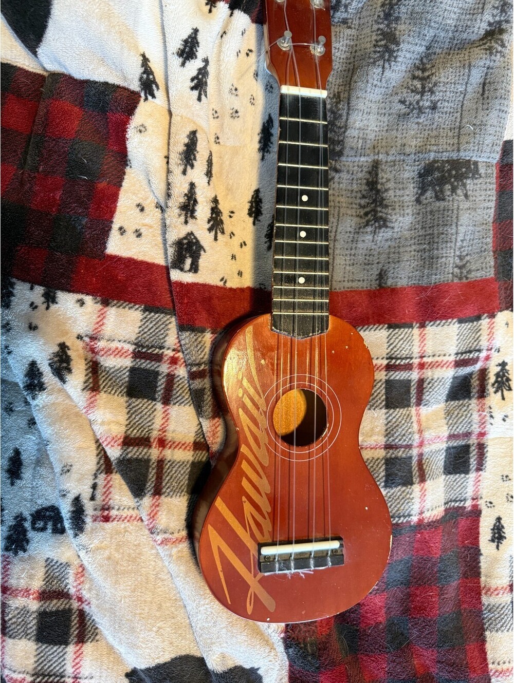 Vintage 2000 Hawaii Souvenir Ukulele Wood Decorative Wall Decor Tiki Bar Luau Pr